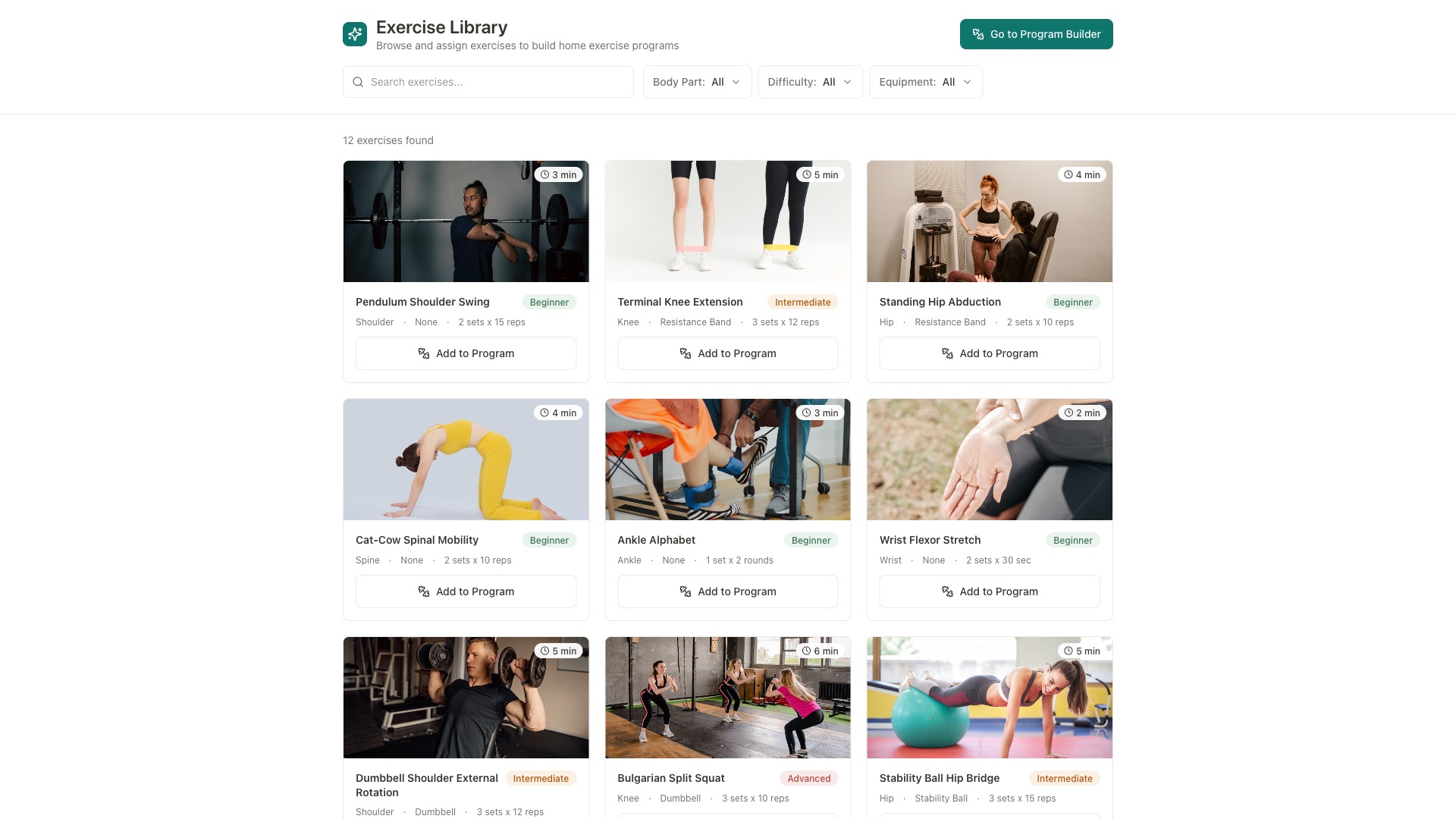 Cadence — a video exercise library for physical-therapy home programs
